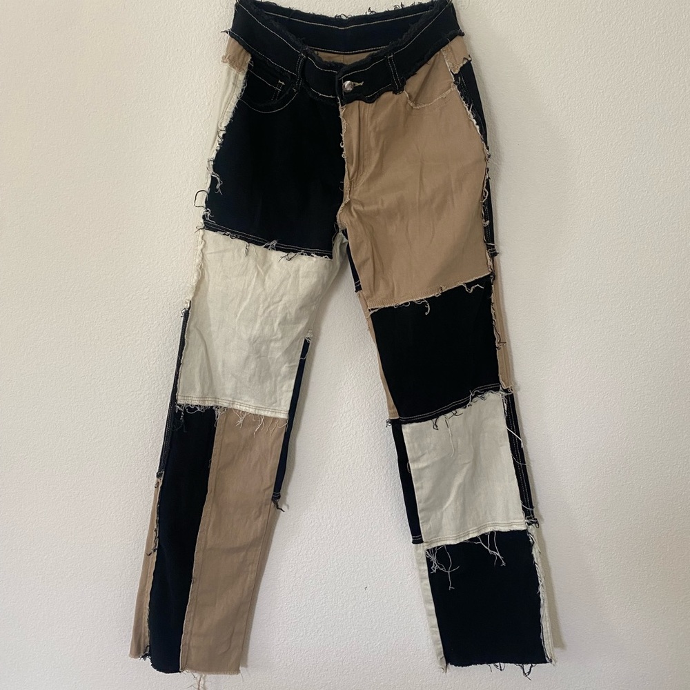 Women’s Medium Artsy Cargo Patchwork Pants